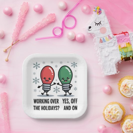 Die Arbeit über Weihnachten Weihnachtswitz Pappteller (Party)