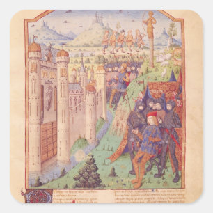 Die Arbeiten von Virgil mit Kommentar durch Quadratischer Aufkleber