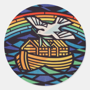 Die Arche Noas mit dem Heiligen Geist Runder Aufkleber