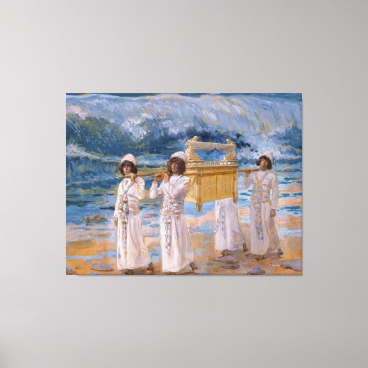 Die Arche überquert den Jordan von James Tissot Leinwanddruck (Vorderseite)