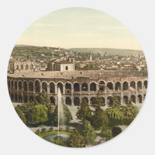 Die Arena, Verona, Italien Runder Aufkleber