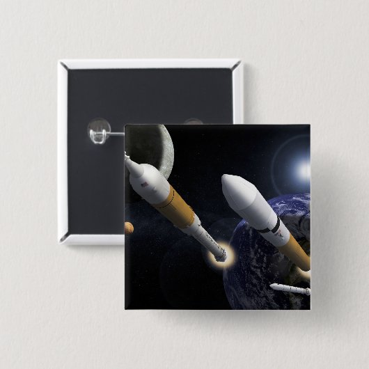 Die Ares-I-Crew startet Button (Vorne & Hinten)