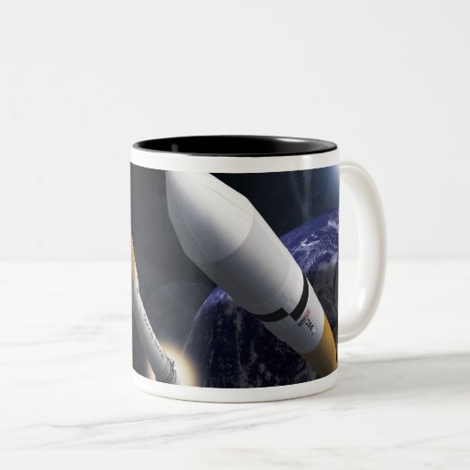 Die Ares-I-Crew startet Zweifarbige Tasse (VorderseiteRechts)