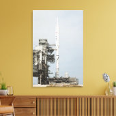 Die Ares I-X-Rakete wird auf dem Ladestreifen 2 an Leinwanddruck (Insitu (Wohnzimmer))
