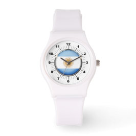 Die argentinische Flagge Sporty White Silicon Watc Armbanduhr