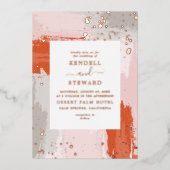 Die Arist's Wedding hell modern abstrakt stilvoll Folieneinladung (Vorderseite)