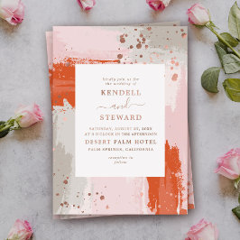 Die Arist's Wedding hell modern abstrakt stilvoll Folieneinladung