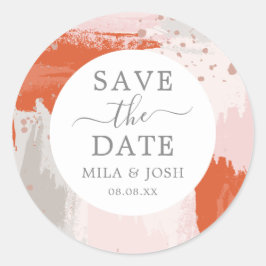 Die Arist's Wedding hell modern abstrakt stilvoll Runder Aufkleber