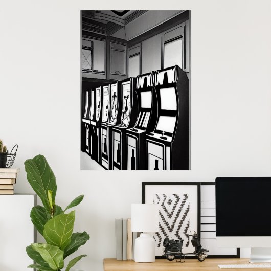 Die Arkade | AI Art Poster (Heimbüro)