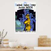 Die Armee baut Männer auf Poster (Küche)