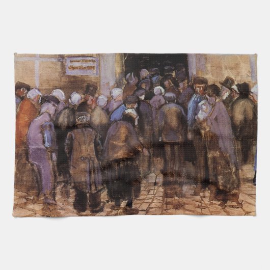 Die Armen und das Geld von Vincent van Gogh Geschirrtuch (Horizontal)
