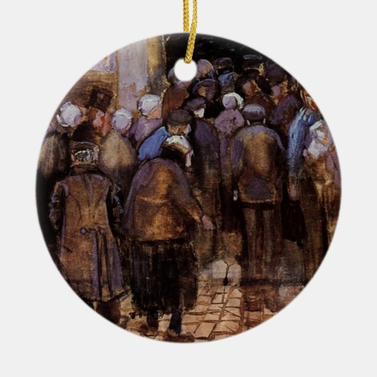 Die Armen und das Geld von Vincent van Gogh Keramik Ornament (Vorne)