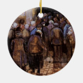 Die Armen und das Geld von Vincent van Gogh Keramik Ornament (Hinten)