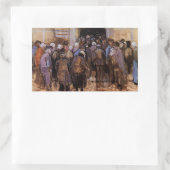 Die Armen und das Geld von Vincent van Gogh Rechteckiger Aufkleber (Tasche)