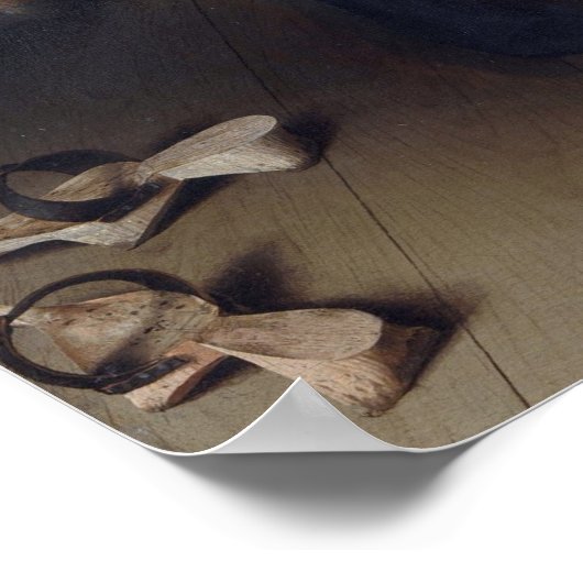 Die Arnolfini-Ehe (von Jan van Eyck) Poster (Ecke)