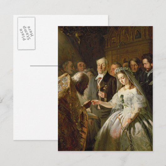 Die arrangierte Ehe von 1862 Postkarte (Vorne/Hinten)