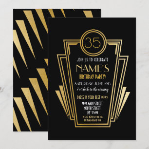 Die Art-Deco-Geburtstagsparty von 1920 lädt Gatsby Einladung