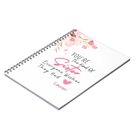 Die Art von Schwester-Notebook - Personalisiertes  Notizblock (Linke Seite)