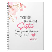 Die Art von Schwester-Notebook - Personalisiertes  Notizblock (Vorderseite)
