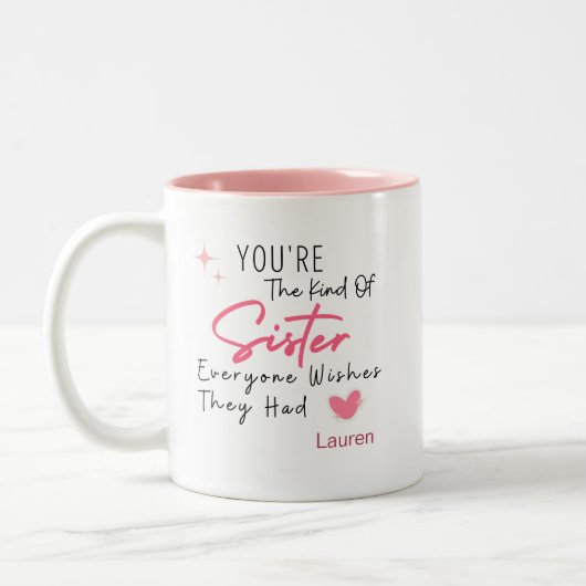 Die Art von Schwester-Tasse - Personalisiertes Ges Zweifarbige Tasse (Links)