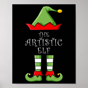 Die Artistic Elf Fun Family Matching Group Pajama Poster