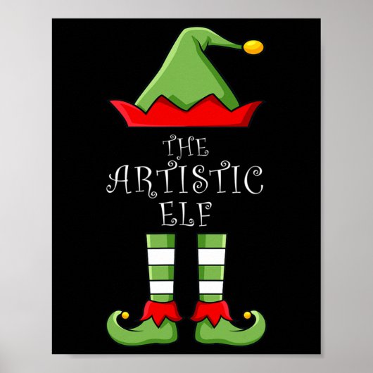 Die Artistic Elf Fun Family Matching Group Pajama Poster (Vorne)