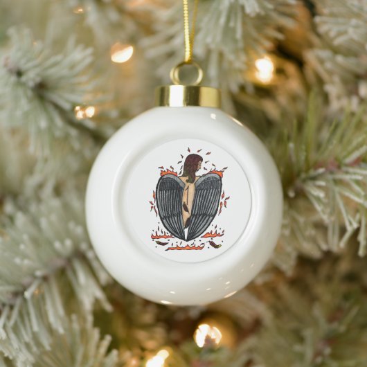 Die Asche rauben Keramik Kugel-Ornament (Baum)