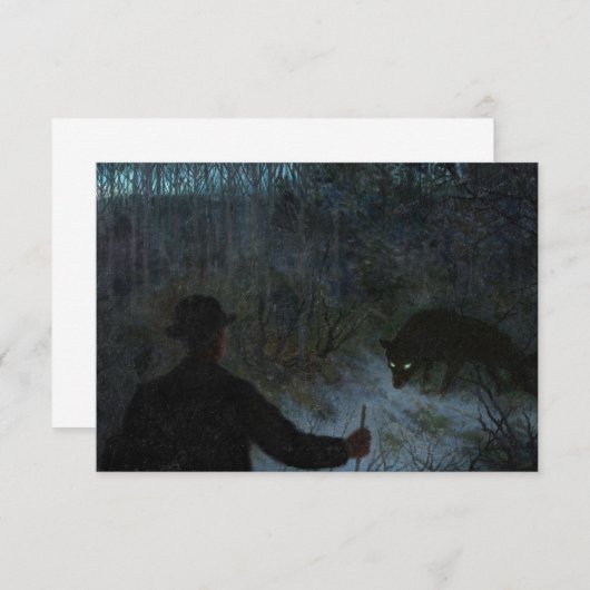 Die Asche und der Wolf von Theodor Kittelsen Dankeskarte (Vorne/Hinten)