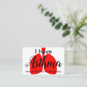 Die Asthma medizinische Visitenkarte (Stehend Vorderseite)