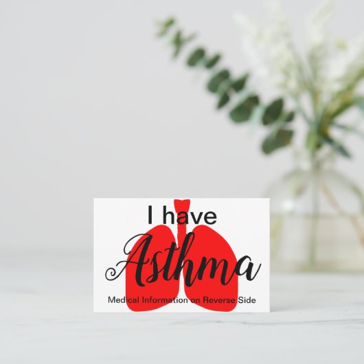Die Asthma medizinische Visitenkarte (Stehend Vorderseite)