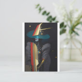 Die Astro-Hexe surfen Postkarte (Stehend Vorderseite)