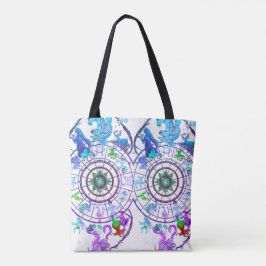 Die astrologischen Tierkreiszeichen auf einer Tasc Tasche