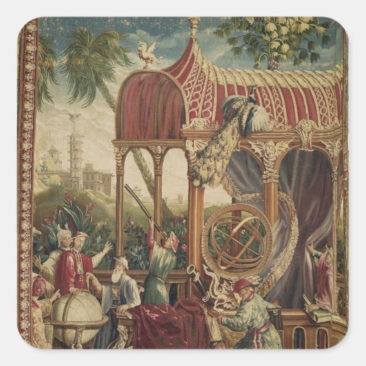 Die Astronomen, Beauvais Workshop, 1711 Quadratischer Aufkleber (Vorderseite)