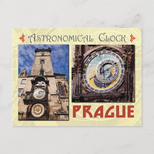 Die Astronomische Uhr Prag, Tschechische Republik Postkarte (Vorderseite)