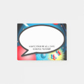 Die Atom-Sprechblase des Lehrers Post-it Klebezettel (Vorderseite)