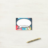 Die Atom-Sprechblase des Lehrers Post-it Klebezettel (Auf Schreibtisch)