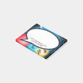 Die Atom-Sprechblase des Lehrers Post-it Klebezettel (angewinkelt)