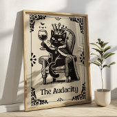 Die Audacity Black Cat Lustige Tarotkarten-Kunst Poster