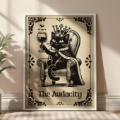Die Audacity Black Cat Lustige Tarotkarten-Kunst Poster