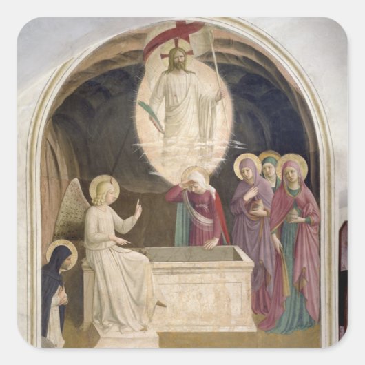 Die Auferstehung Christi und der frommen Frauen Quadratischer Aufkleber (Vorderseite)