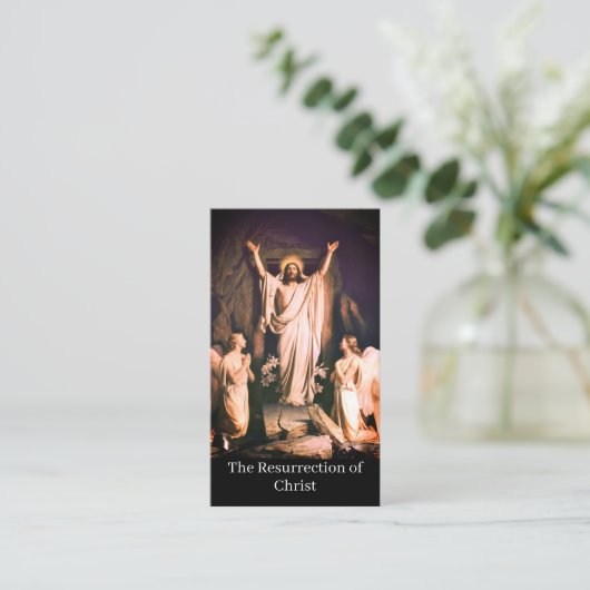 Die Auferstehung der Christi-Ostergebet-Karte Telefonnummerkarte (Stehend Vorderseite)