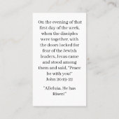 Die Auferstehung der Christi-Ostergebet-Karte Telefonnummerkarte (Rückseite)