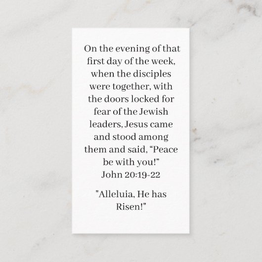 Die Auferstehung der Christi-Ostergebet-Karte Telefonnummerkarte (Rückseite)