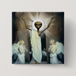 Die Auferstehung des alien Jesus Button