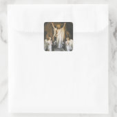 Die Auferstehung durch Carl Bloch, religiöse Kunst Quadratischer Aufkleber (Tasche)