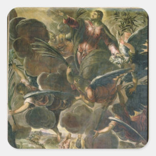 Die Aufführung Christi (Fresko) Quadratischer Aufkleber