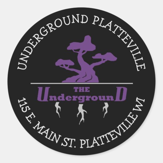 Die Aufkleber für das Untergrund Vaping Shop-Logo (Vorderseite)