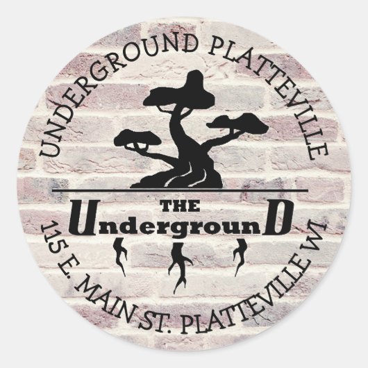 Die Aufkleber für das Untergrund Vaping Shop-Logo (Vorderseite)