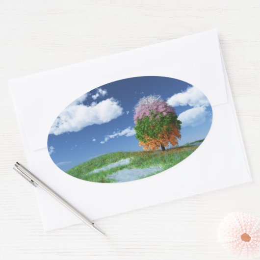 Die Aufkleber für die Jahreszeit (Umschlag)