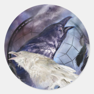 Die Aufkleber für die weiße Raven Art